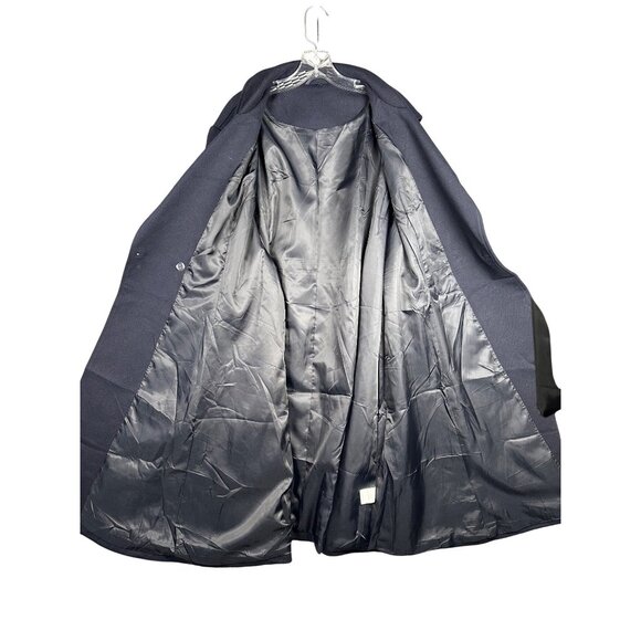 Women’s Plus Size 3X Long Dress Coat Navy A-Line Fit & Flare Winter Overcoat - Picture 6 of 8